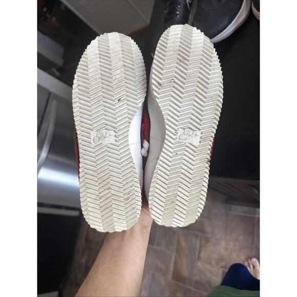 Nike Cortez Basic Leather SE Low Shoes Size 7Y / 8 1/2W White /Red /Blue NBS226 - Picture 5 of 5